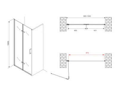 Душевая дверь ABBER Zart AG08100P Душевая дверь ABBER Zart AG08100P