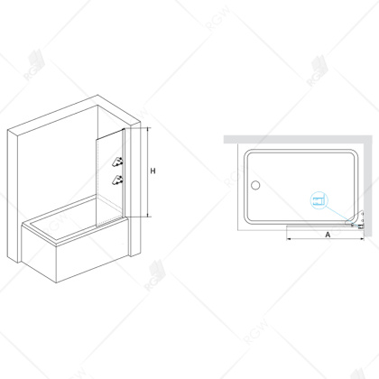 Шторка на ванну RGW Screens SC-53 80x150 профиль Хром стекло прозрачное