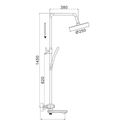 Душевая стойка с термостатом ROSE R39G R3936G Душевая стойка с термостатом ROSE R39G R3936G
