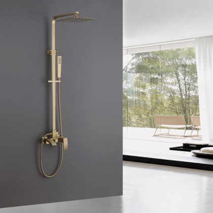 Душевая стойка ABBER Wasserfall AF8616G с изливом, золото матовое Душевая стойка ABBER Wasserfall AF8616G с изливом, золото матовое