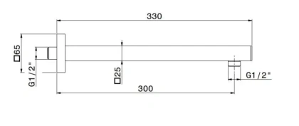 Настенный кронштейн для душа квадратный FUTURA, хром