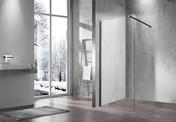 Душевая перегородка Walk-In VSW-1H600CLB, 600*2000, черный, стекло прозрачное