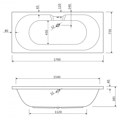 Передняя панель для акриловой ванны с комплектом крепежа для установки на каркасе EMP-170-F-SCR-W37 Передняя панель для акриловой ванны с комплектом крепежа для установки на каркасе EMP-170-F-SCR-W37