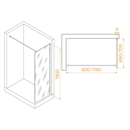 Душевая перегородка RGW WA-002B, RGW 35100207-14 Душевая перегородка RGW WA-002B, RGW 35100207-14