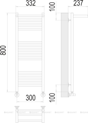 Полотенцесушитель Terminus Аврора с/п П16 300х800