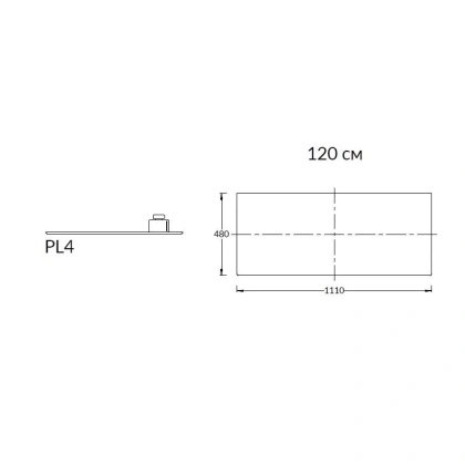 Столешница из керамогранита Фондамента 120, серая, PL4.DL500920R\120