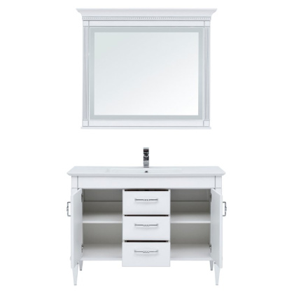 Комплект мебели для ванной Aquanet Селена 120 белый/серебро