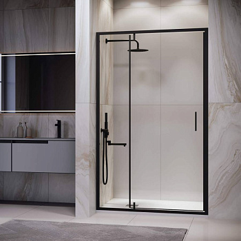 Душевая дверь 100*195 RGW LE-103-B Чёрный/Прозрачное/6 мм