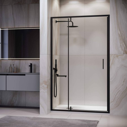 Душевая дверь 100*195 RGW LE-103-B Чёрный/Прозрачное/6 мм