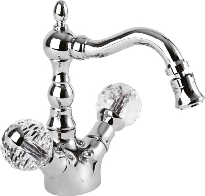 ATLANTIS-BS2-02-Sw Смеситель на биде с донным клапаном, исполнение бронза, ручки Swarovski