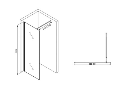 Душевая перегородка ABBER Immer Offen AG61090
