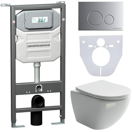 Сет 4 в 1 Инсталляция с кнопкой+унитаз+шумоизоляция