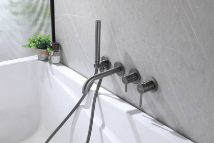 Смеситель ABBER Wasser Kreis AF8130NG для ванны скрытого монтажа, никель Смеситель ABBER Wasser Kreis AF8130NG для ванны скрытого монтажа, никель