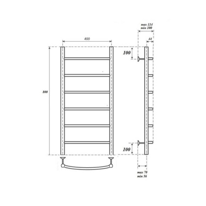 Полотенцесушитель электрический Point Афина PN04148E П6 400x800 левый/правый, хром Полотенцесушитель электрический Point Афина PN04148E П6 400x800 левый/правый, хром
