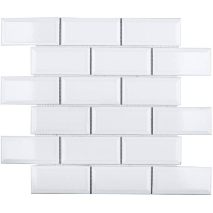 Керамическая мозаика, Metro White Glossy 45х95, Brick & Metro