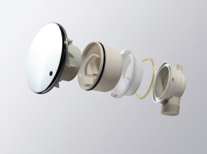 CZR-02-90 Сифон для акриловых и SMC поддонов с гидрозатвором универсальный диаметр 90 мм Размер:228х120х83 