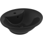 Раковина накладная Verona, 500*445, c переливом, 1 отв. смес, глян. чёрный,1046-005-0126, шт