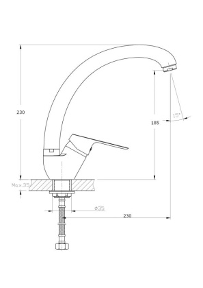 Смеситель для кухонной мойки RUSH Yell (YE5735-22) Смеситель для кухонной мойки RUSH Yell (YE5735-22)