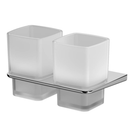 A50A343400 Inspire V2.0, Двойной стеклянный стакан с настенным держателем, хром, шт A50A343400 Inspire V2.0, Двойной стеклянный стакан с настенным держателем, хром, шт