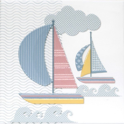 Керамический декор VT\A377\5009 Бон Вояж голубой (20см*20см*6,9мм) (10шт/0,4м2) Парусник, шт