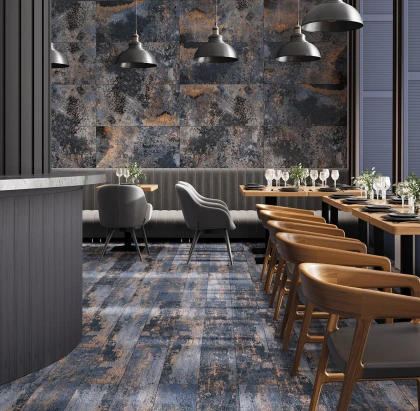 Керамогранит Savoy Rust Cobalt 20х120 Carving (5 шт.в уп)