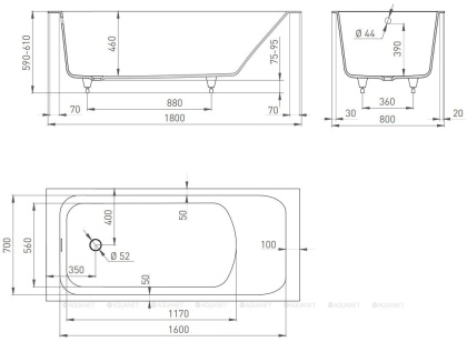 Ванна из искусственного камня ORLANDO 180,102012G