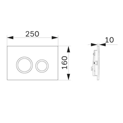 I110138 ErgoFit L, клавиша для инсталляции пластик, черный матовый
