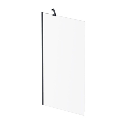 W90BS-080-140BT Gem шторка на борт ванны 80х140, фиксированная, Черный, стекло прозрачное