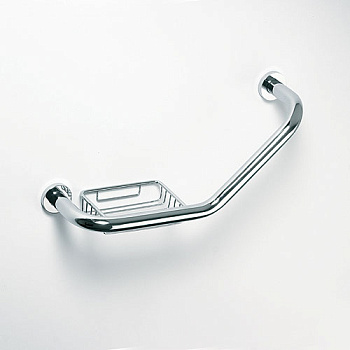 Поручень изогнутый с мыльницей 400мм Поручень изогнутый с мыльницей 400мм