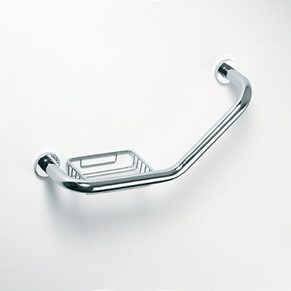 Поручень изогнутый с мыльницей 400мм Поручень изогнутый с мыльницей 400мм