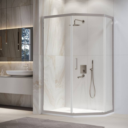Душевой уголок  90*100*195 RGW PA-86-S Трапеция/Сатин/Прозрачное/6 мм