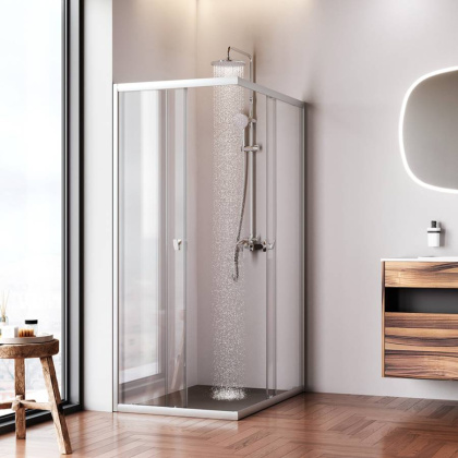 W87G-403-12080-MT Sunny Душевое ограждание прямоугольное, раздвижные двери 120x80 серебро,стекло прозрачное