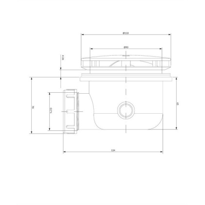 Сифон для душевого поддона OMNIRES CGS ST6590.35N+ST45BP (белый)