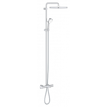 Душевая система поворотная с термостатом, с изливом Grohe Tempesta Cosmopolitan 250, хром / белый (26691000) Душевая система поворотная с термостатом, с изливом Grohe Tempesta Cosmopolitan 250, хром / белый (26691000)