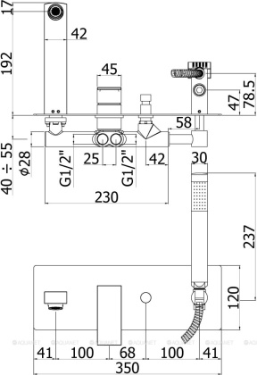 Смеситель для ванны с душем Paffoni Elle EL001NO (с внутренней частью) Смеситель для ванны с душем Paffoni Elle EL001NO (с внутренней частью)