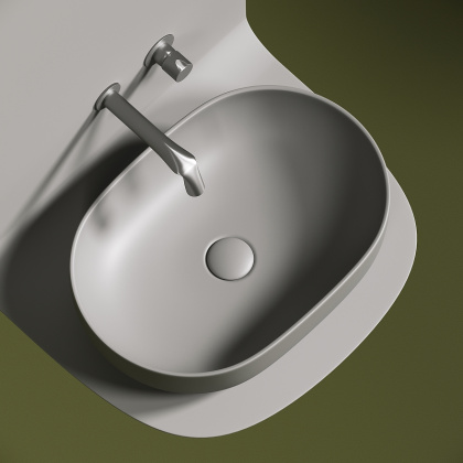 Умывальник чаша накладная овальная (цвет Антрацит Матовый) Element 600*415*135мм