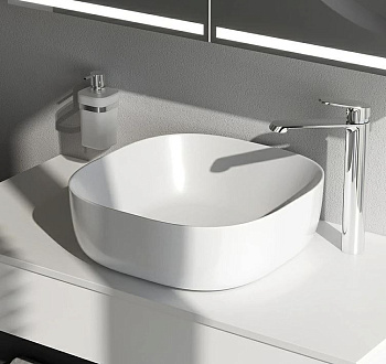 M8FWCC30430WG Func Раковина накладная, квадрат, 43 см, цвет Белый глянец