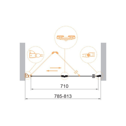 ECO-O-BS-12-90-C-Cr Душевая дверь