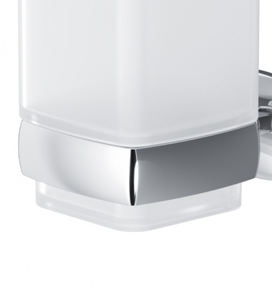 Стеклянный стакан с настенным держателем, 10,5х7х11,1 см, белый, A9034300