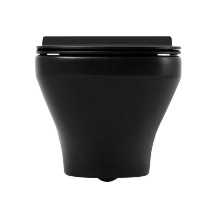 SELA Унитаз подвесной безободковый с креплением, черный матовый, BB3201CHR-MB