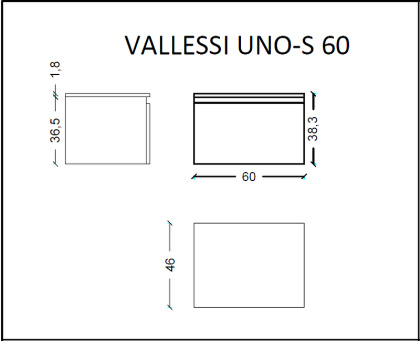Ящик под столешницу 60см DARK OAK VALLESSI UNO-S 897-060-D Boheme Ящик под столешницу 60см DARK OAK VALLESSI UNO-S 897-060-D Boheme
