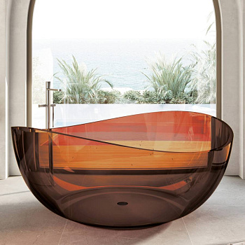 Прозрачная ванна ABBER Kristall AT9705Opal коричневая