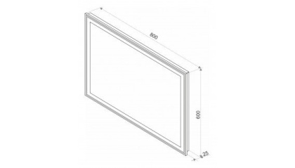 Зеркало Aralia LED (ШхГхВ) 800х25х600