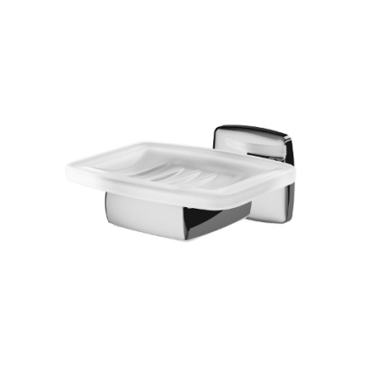 Стеклянная мыльница Gem с настенным держателем, 5х12х10,4 см, белая, A9034200