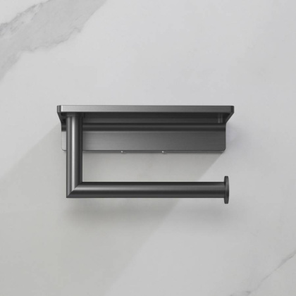 Бумагодержатель с полкой для телефона Timo Saona 13043/18 черное золото