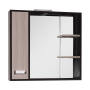 Шкаф-зеркало Onika Гамма 75 ясень шимо/венге, левый, с подсветкой