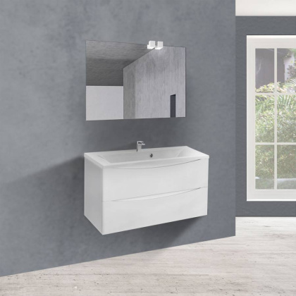 База под раковину Mia 900 подвесная, 2 выкатных ящика soft close, G.White База под раковину Mia 900 подвесная, 2 выкатных ящика soft close, G.White