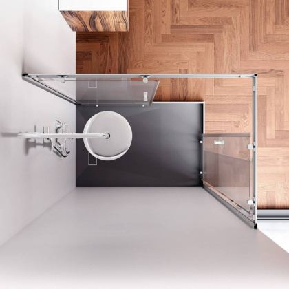 W87G-403-12080-MT Sunny Душевое ограждание прямоугольное, раздвижные двери 120x80 серебро,стекло прозрачное