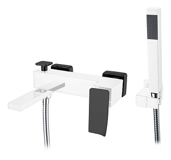 Смеситель для ванны QChromeBlack.2_Комплект