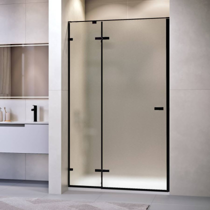 Душевая дверь 140*200 RGW SV-004-B Чёрный/Матовое/8 мм (EasyClean)